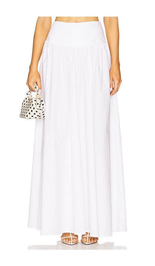susana monaco carryover drop waist skirt in white.
