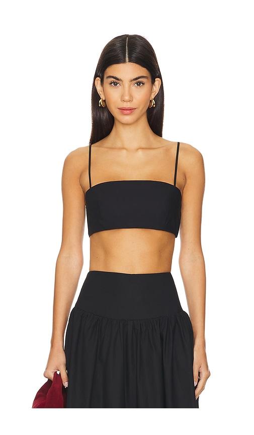 susana monaco crop string top in black.