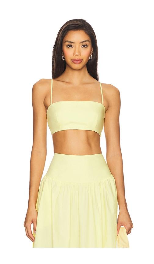 susana monaco crop string top in lemon.