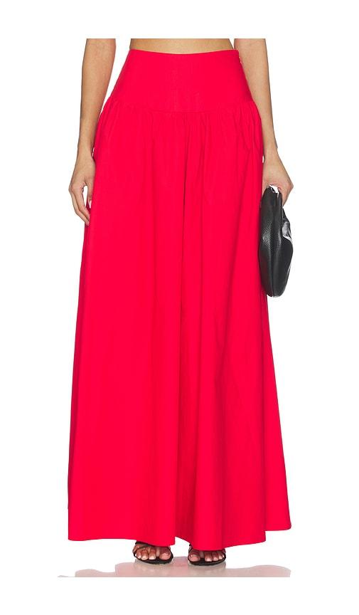 susana monaco drop waist skirt in red.