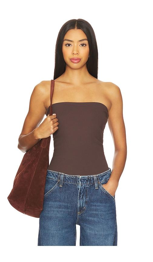 susana monaco essential tube top in brown.