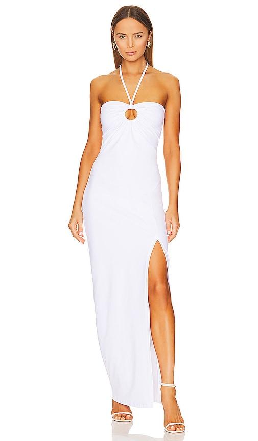 susana monaco halter dress in white.