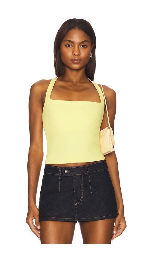 susana monaco halter top in lemon.