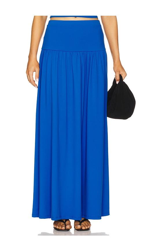 susana monaco low hip skirt in royal.