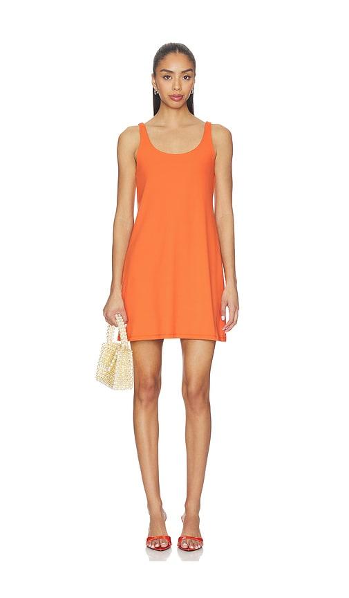 susana monaco low tank shift dress in orange.