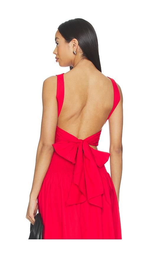 susana monaco open back top in red.