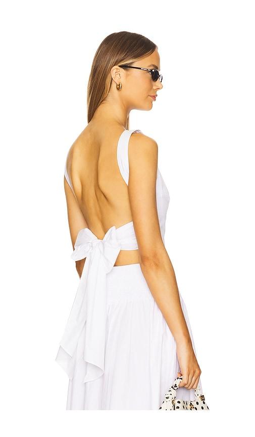 susana monaco open back top in white.