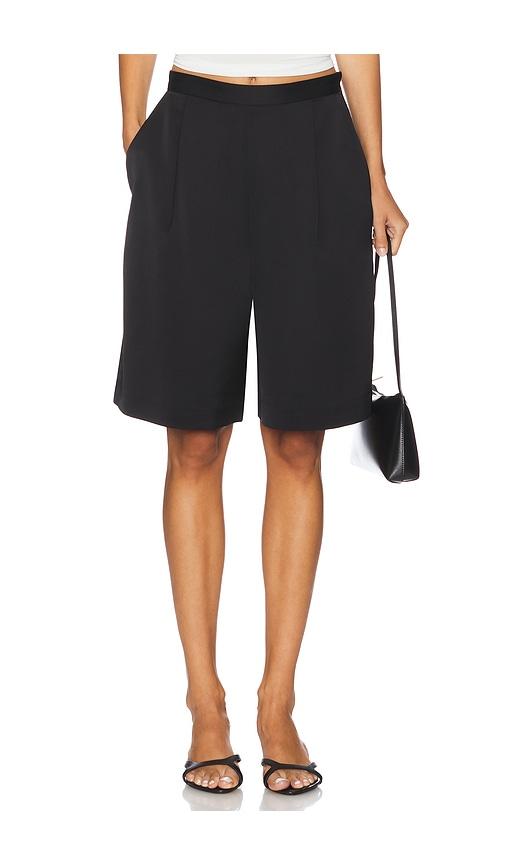 susana monaco satin short in black.