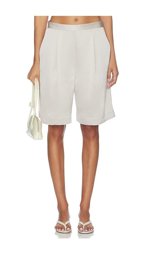 susana monaco satin short in grey.