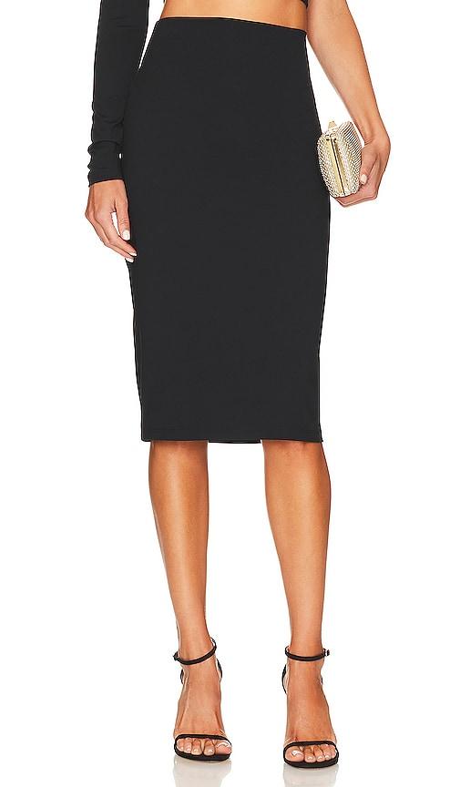 susana monaco slim midi skirt in black.