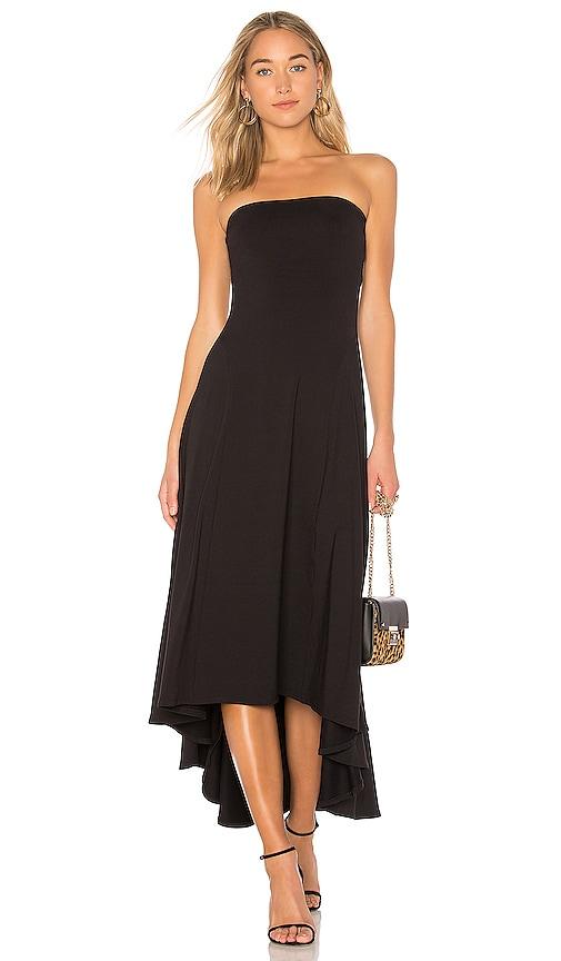 susana monaco strapless hi low dress in black.