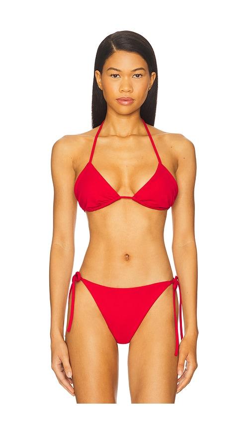 susana monaco string bikini top in red.
