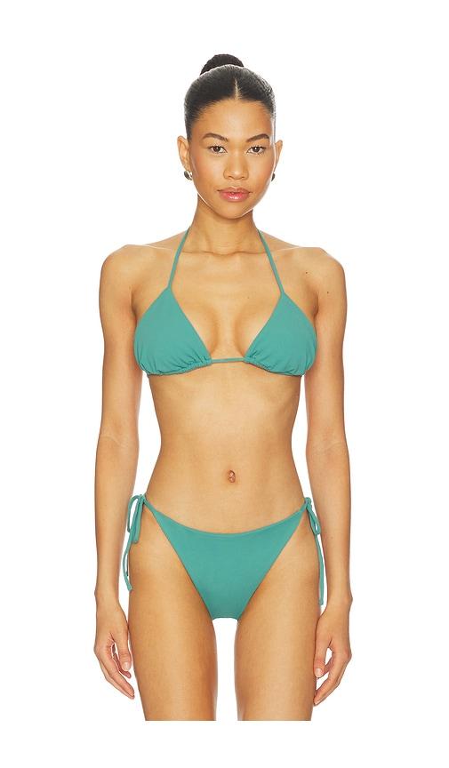susana monaco string bikini top in teal.