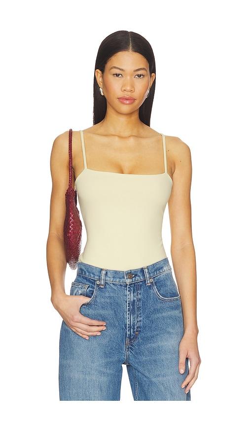 susana monaco string bodysuit in cream.