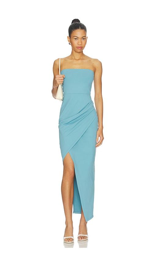 susana monaco tube dress in blue.