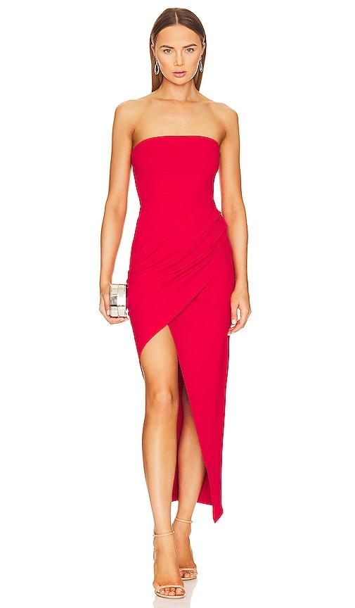 susana monaco tube dress in red.