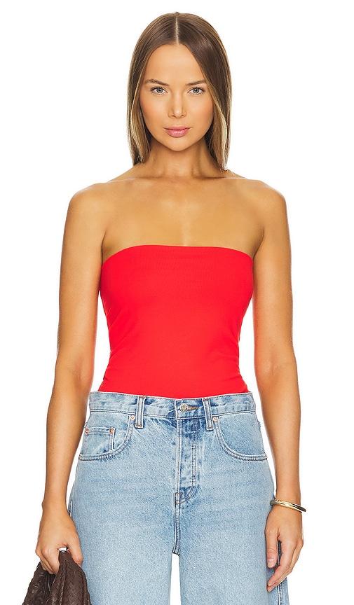 susana monaco tube top in red.