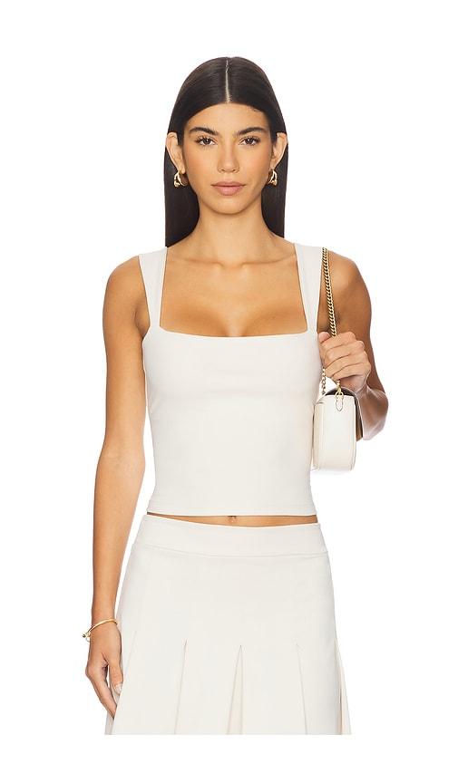 susana monaco wide angle strap tank top in neutral.