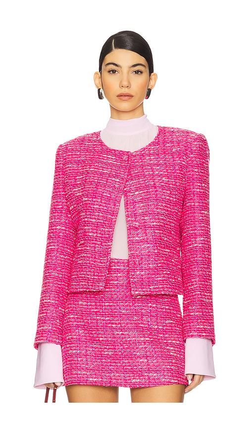 susanna chow amara tweed jacket in pink.