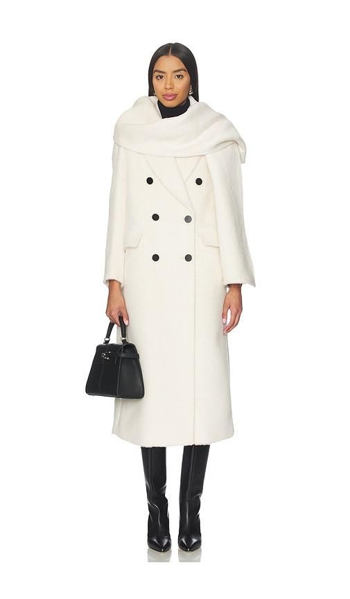 susanna chow collette scarf coat in cream.