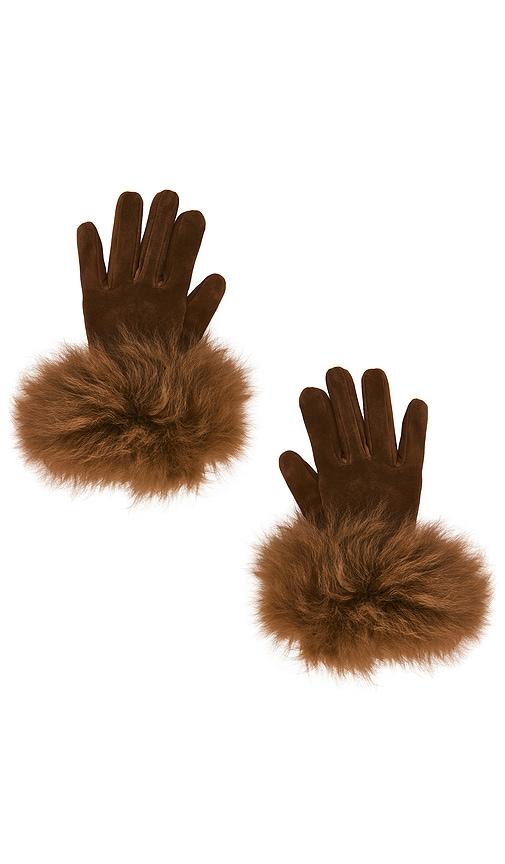 susanna chow dawson suede gloves in brown.
