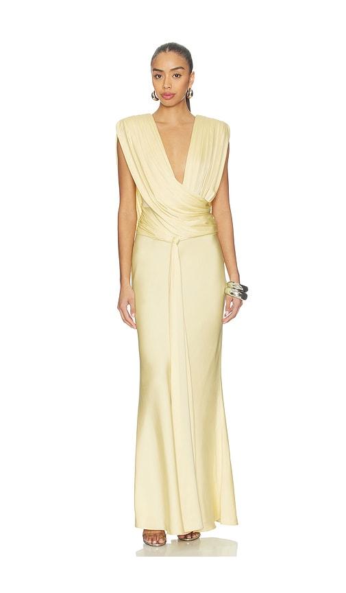 susanna chow freja maxi dress in yellow.