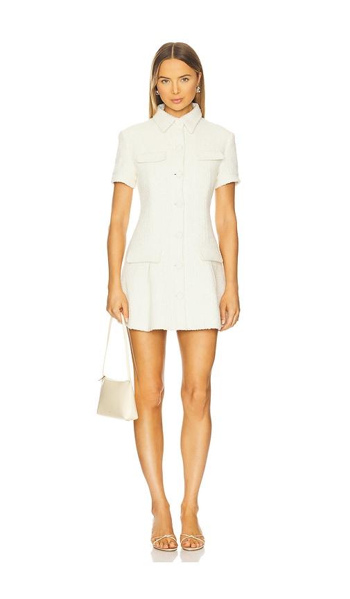 susanna chow page tweed dress in cream.