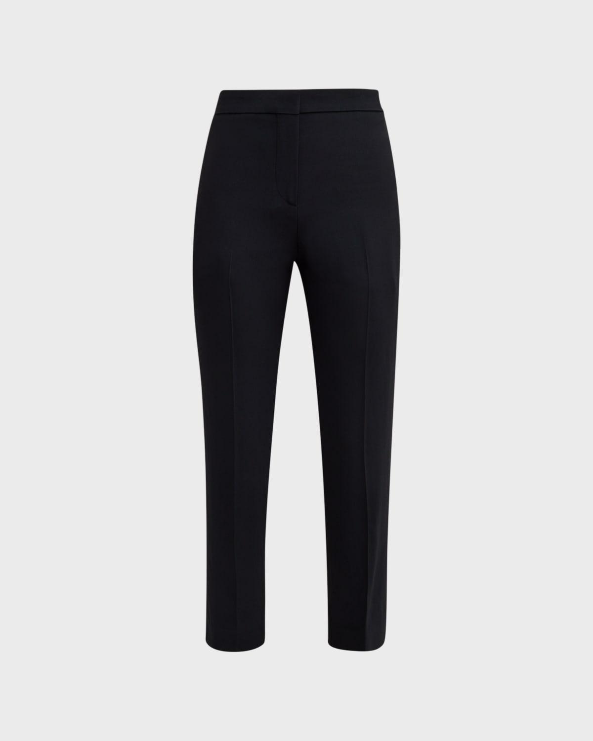 sustainable leaf crepe straight-leg ankle cigarette trousers