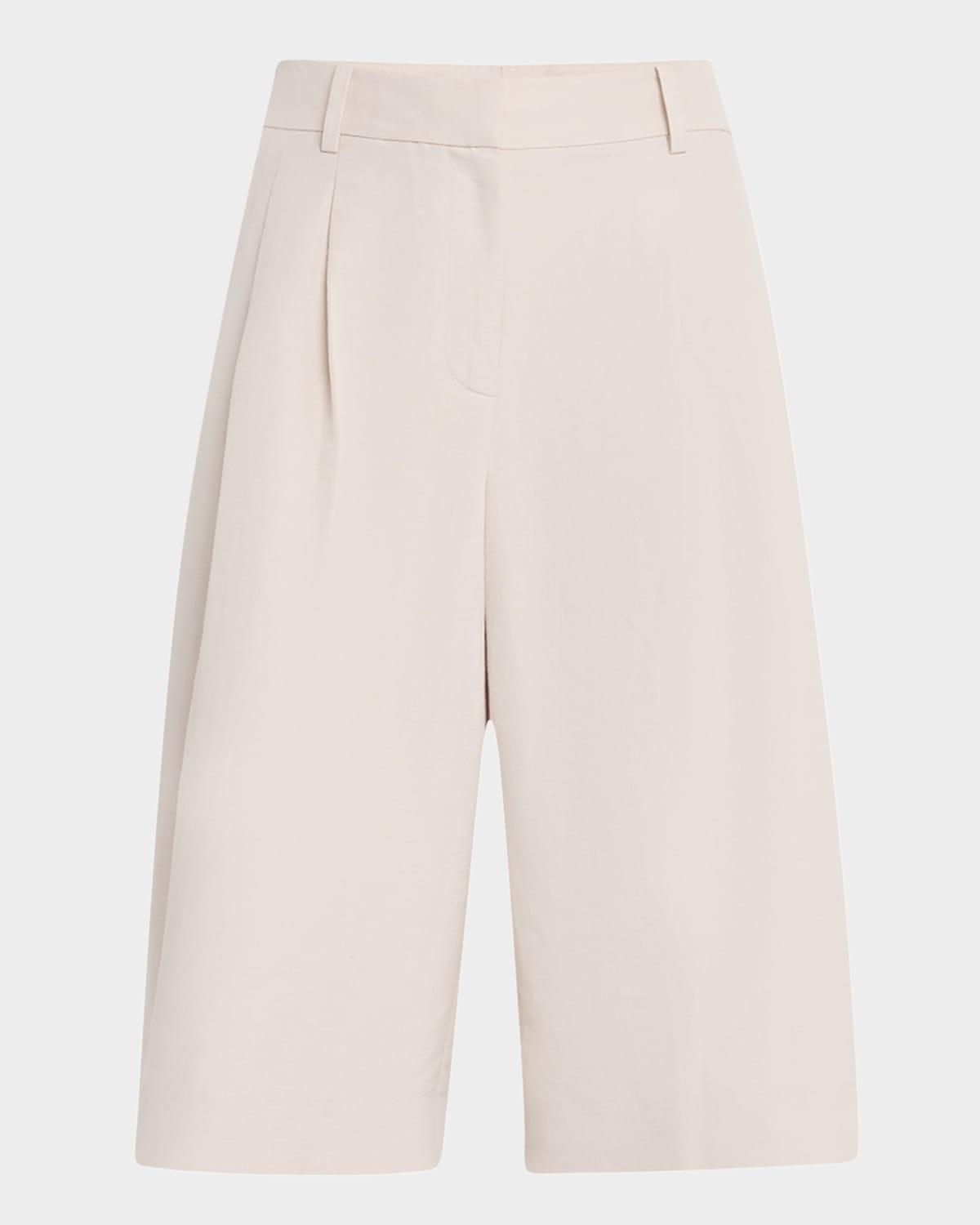 sutton pleated wide-leg shorts