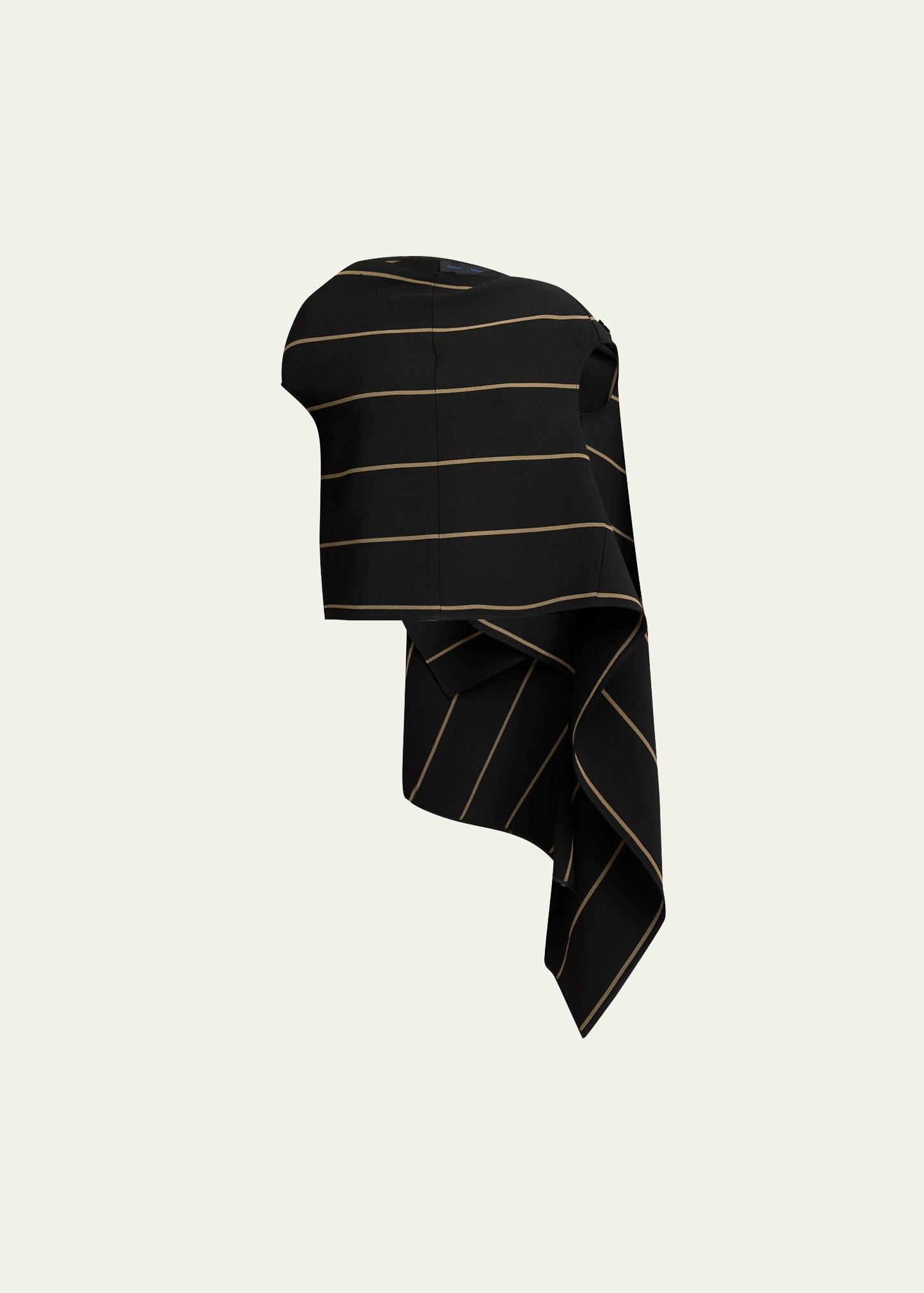 sutton striped drape bi-stretch viscose top