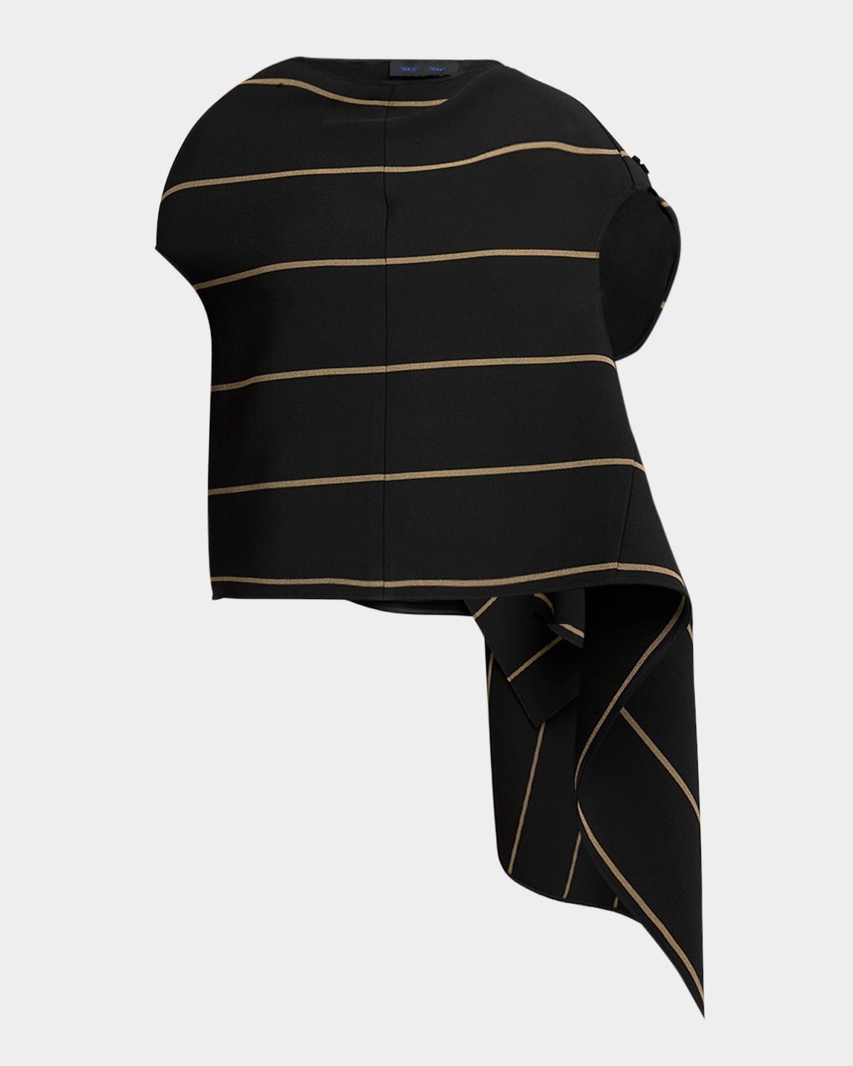 sutton striped drape bi-stretch viscose top