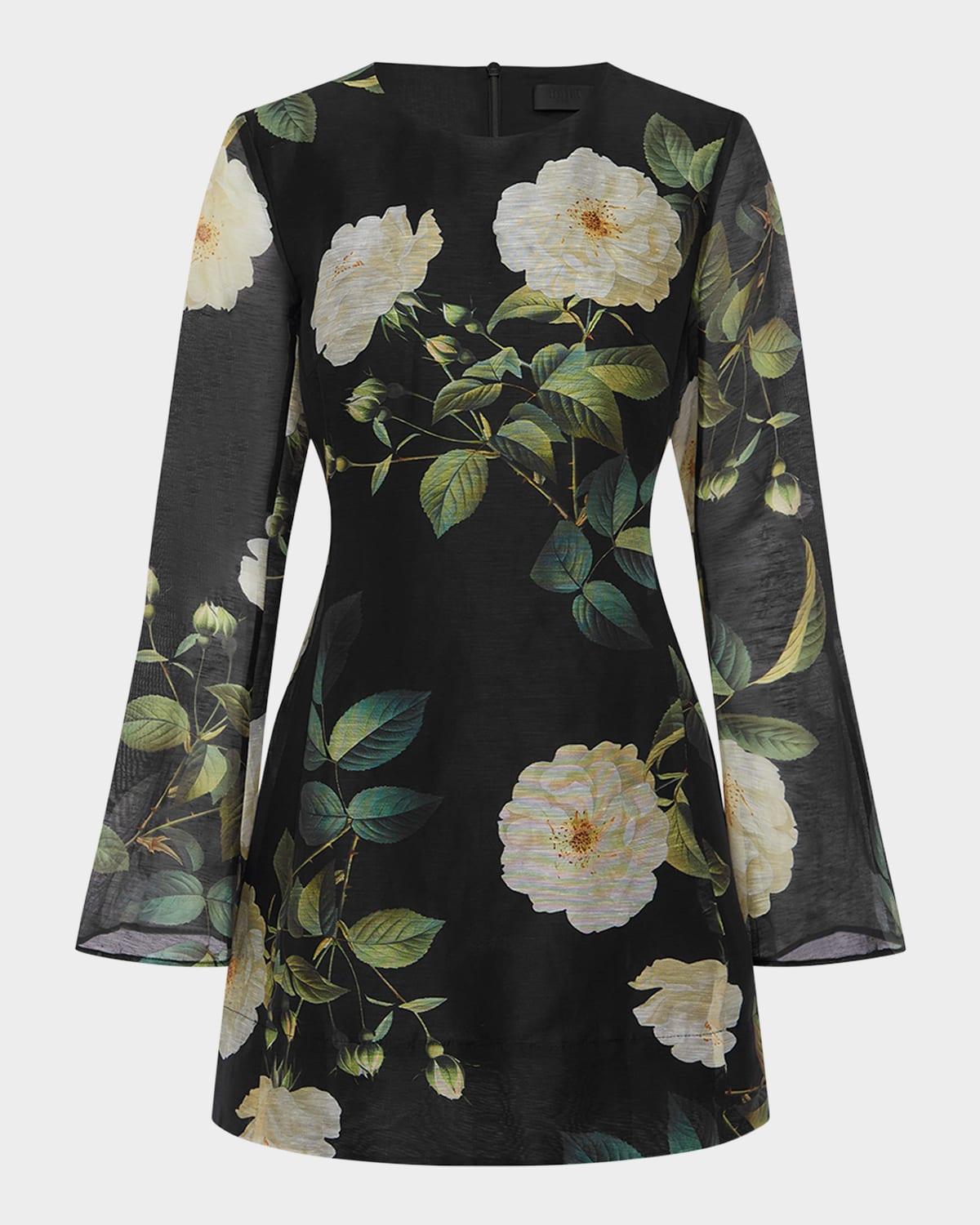 suzanne flared floral-print mini dress