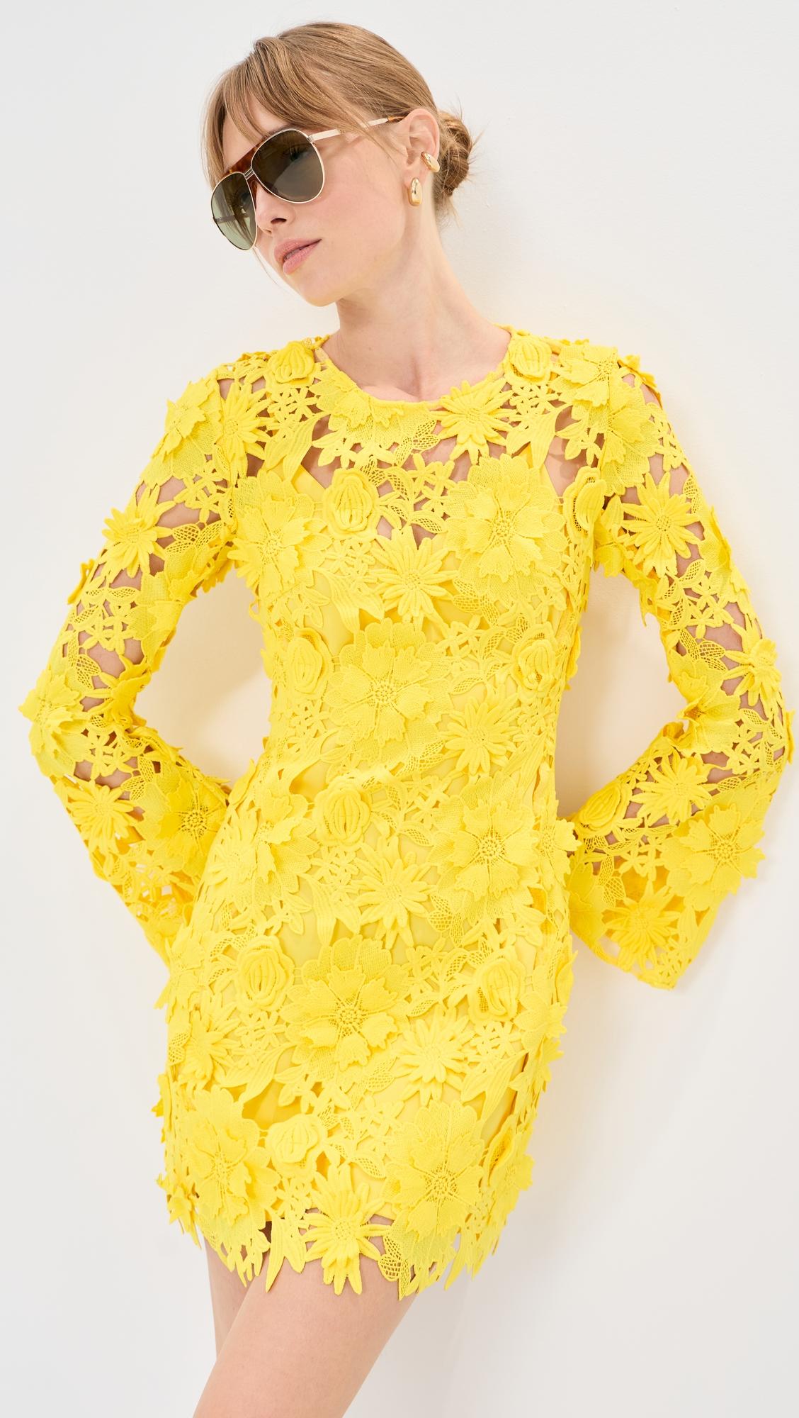 suzanne lace bell sleeves mini dress