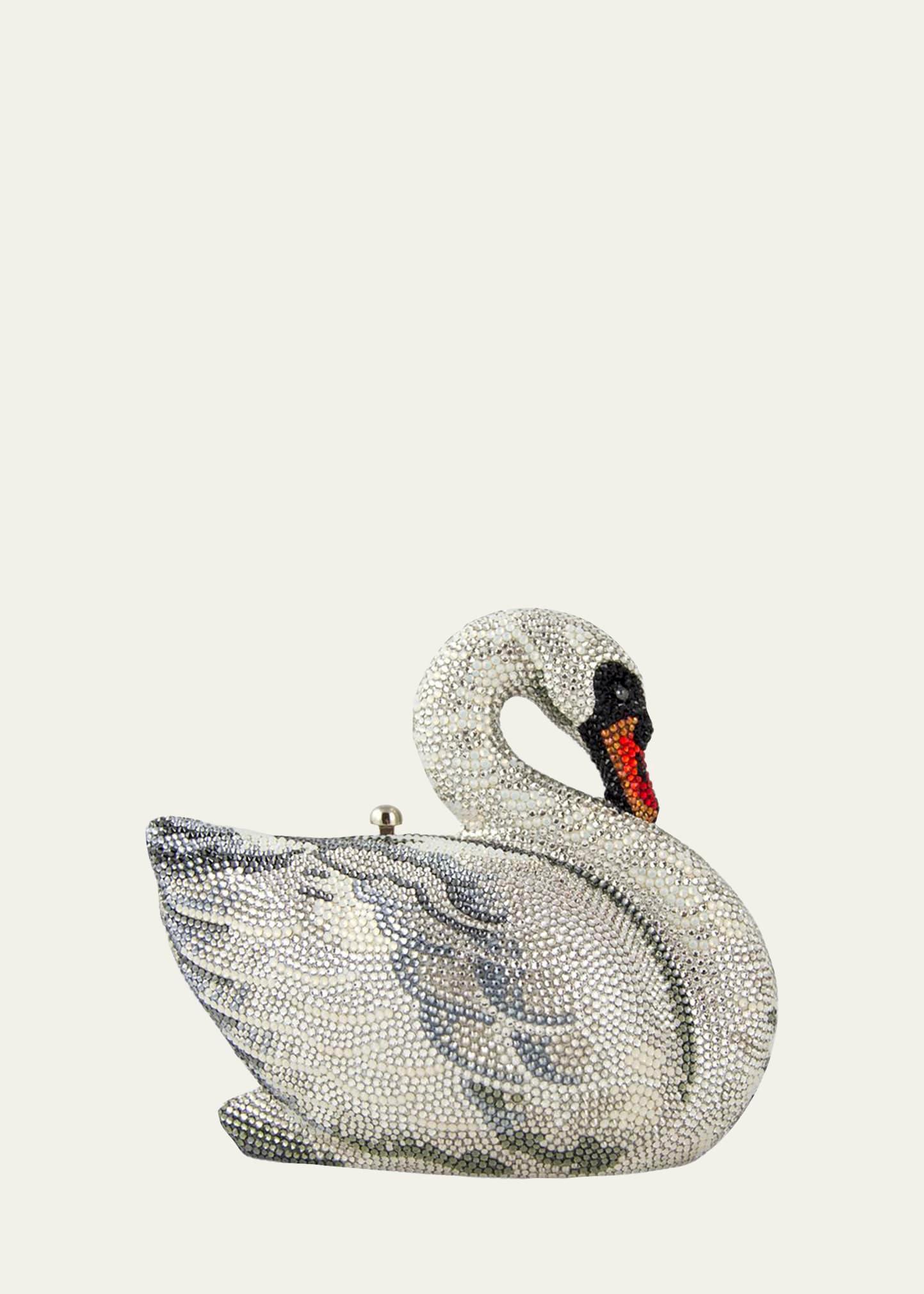 swan crystal minaudiere