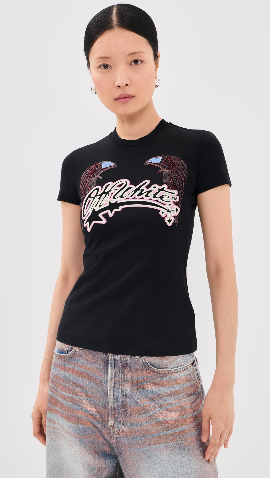 swarovski double eagle slim tee