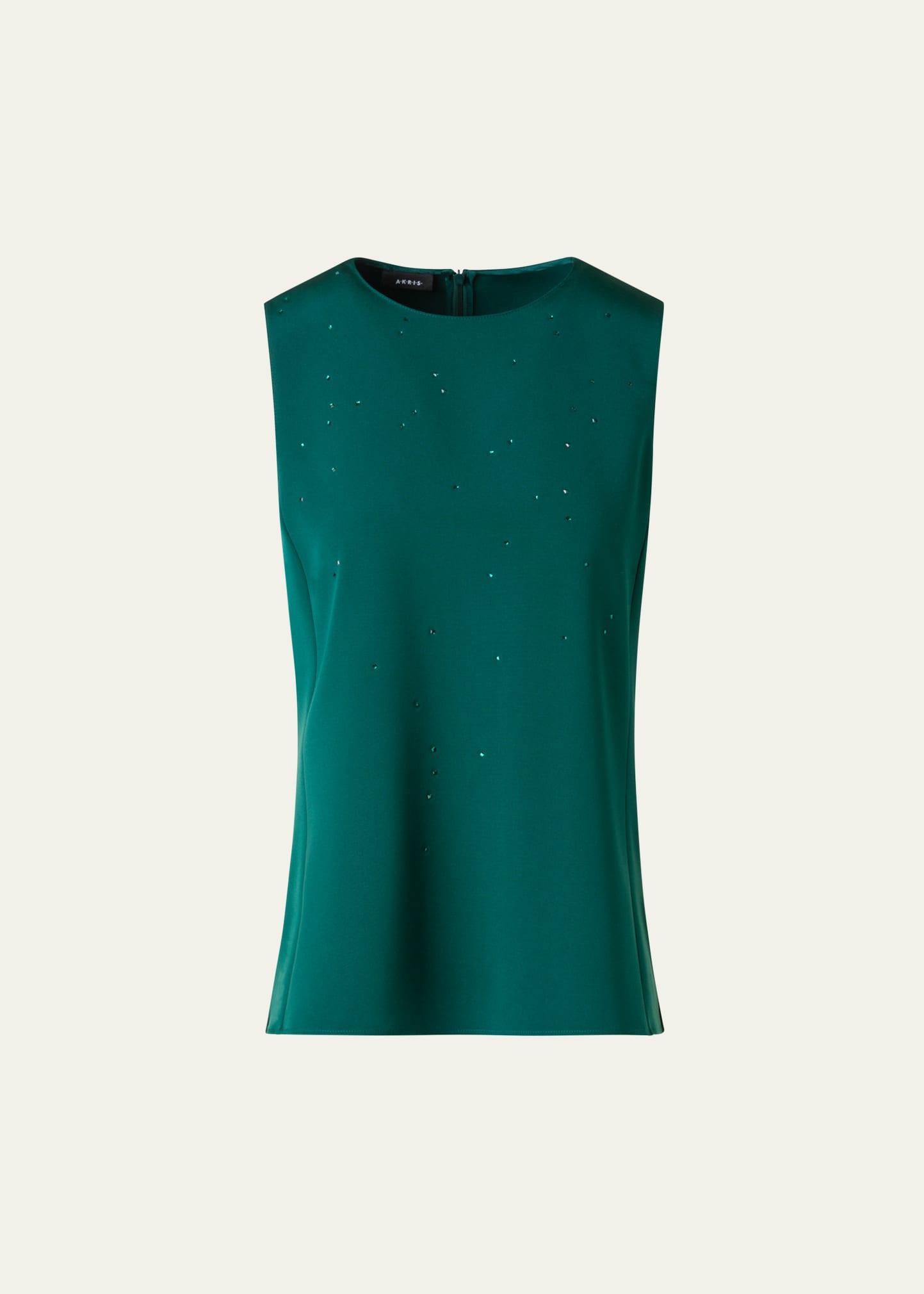 swarovski stars silk crepe blouse