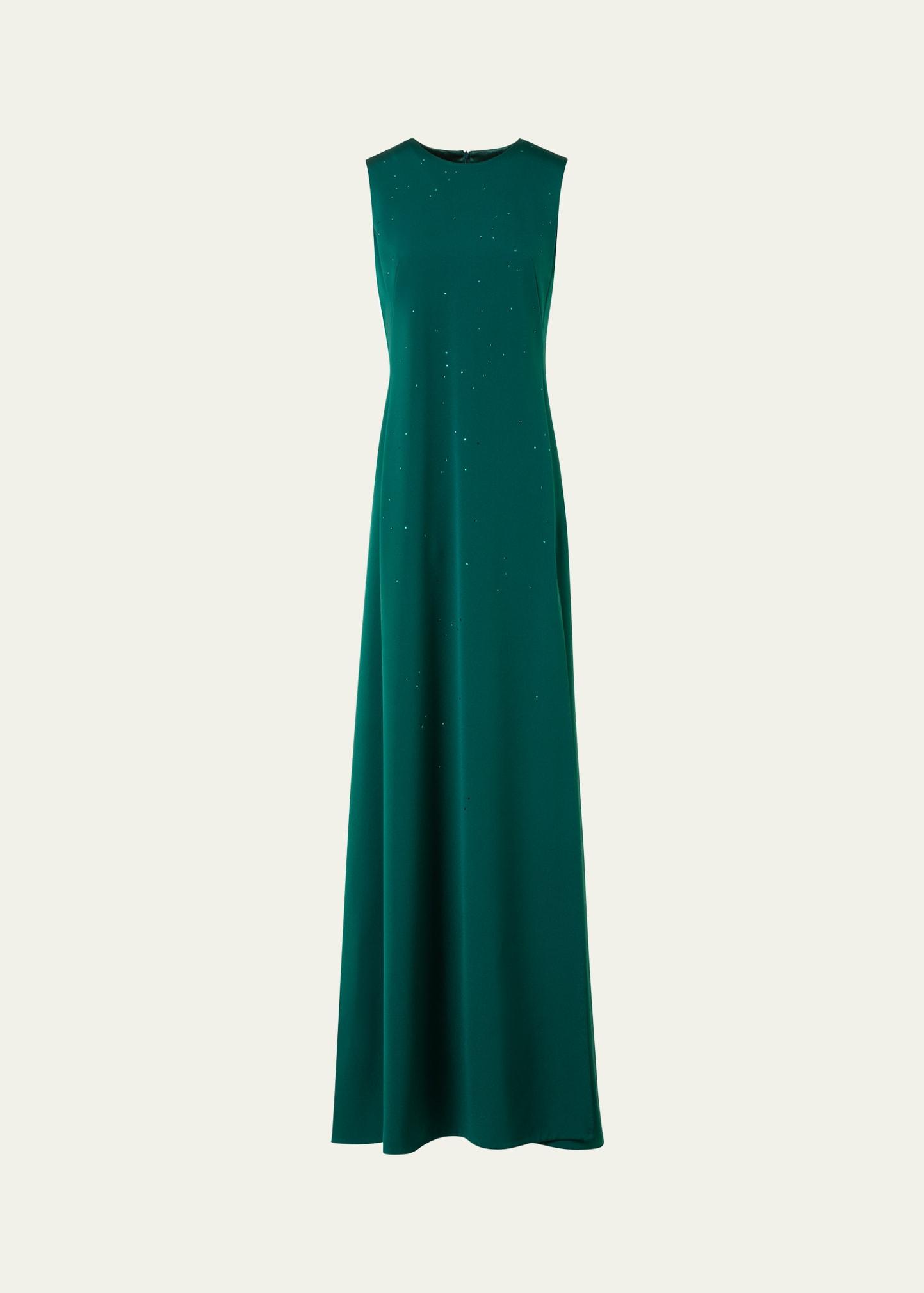 swarovski stars silk crepe gown
