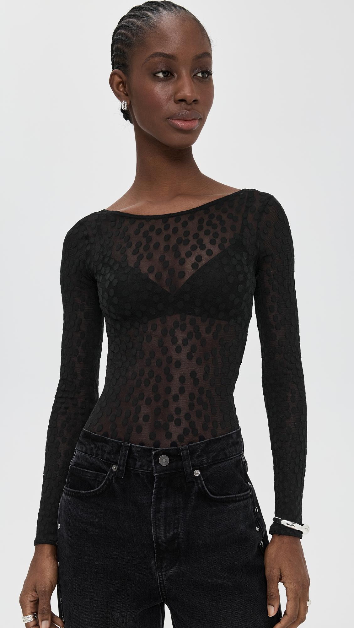 sweet dots string thong bodysuit