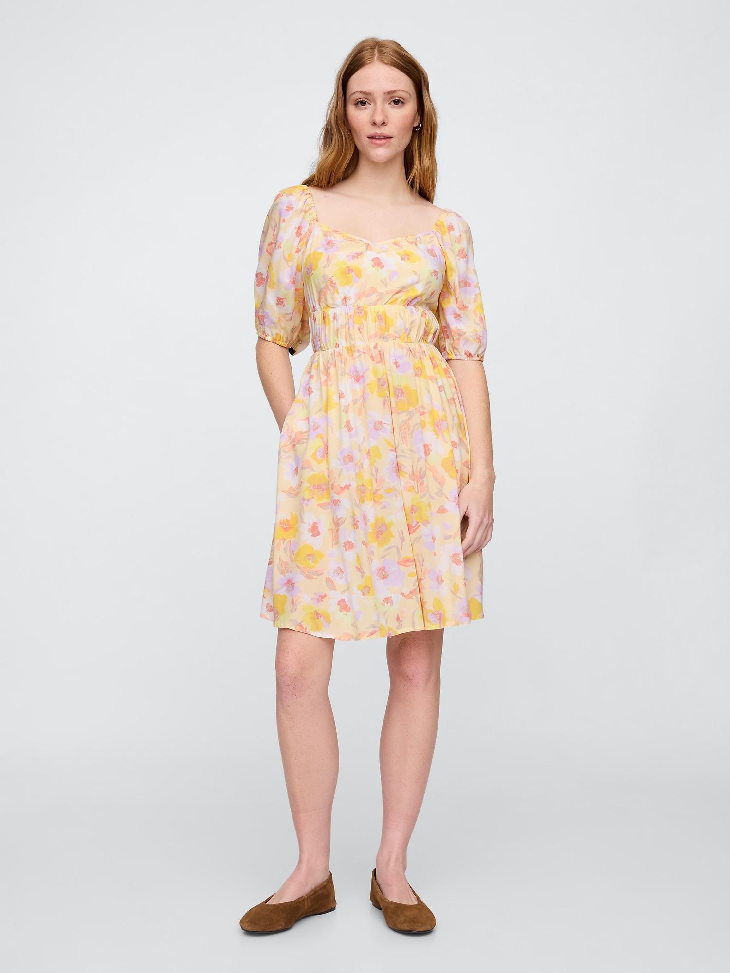 sweetheart puff sleeve mini dress