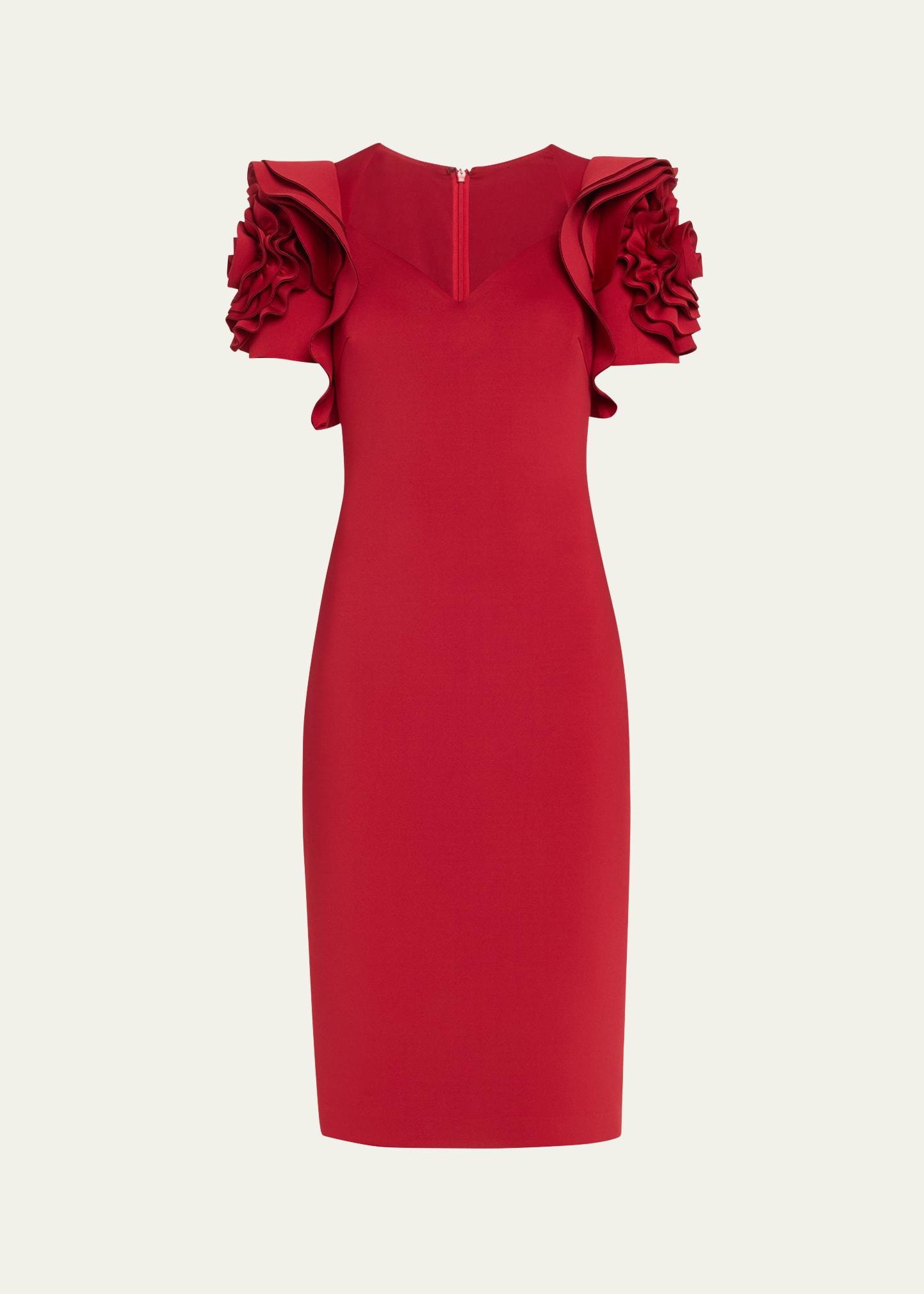 sweetheart ruffle applique dress