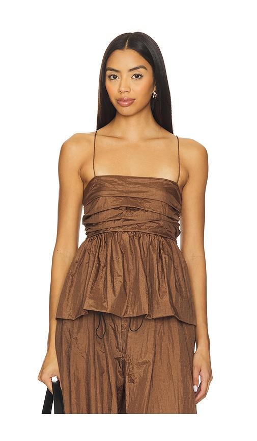 swf parachute peplum cami in brown.
