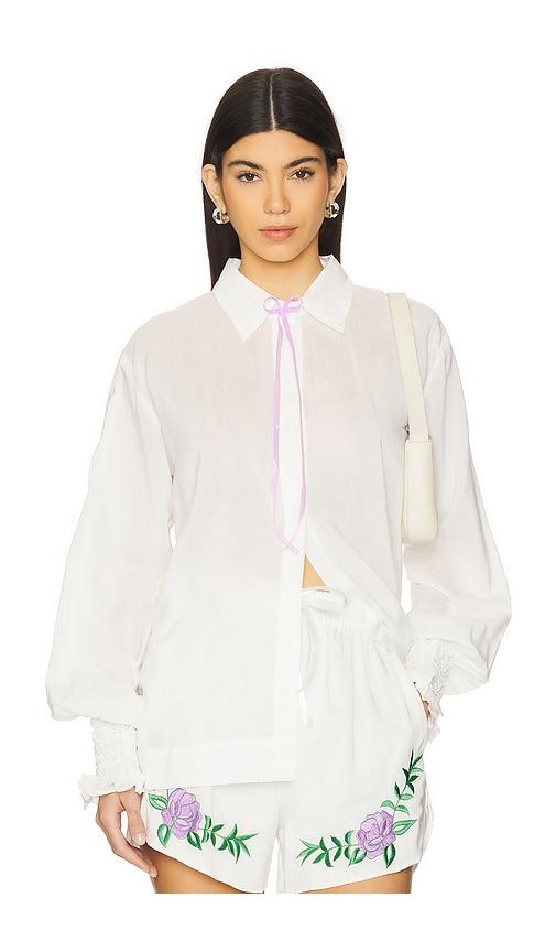 swf ribbon boland shirt in white.