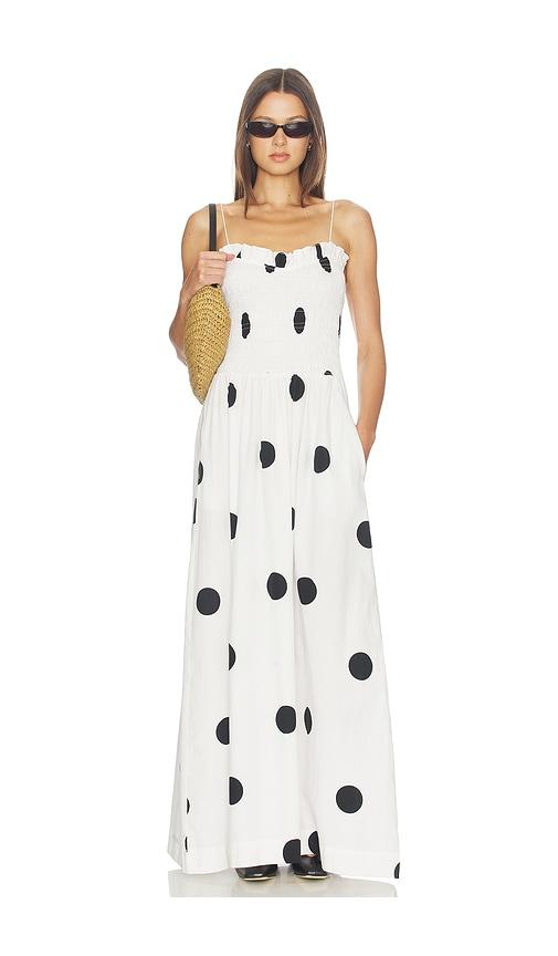 swf ruffled bodice maxi dress in white.