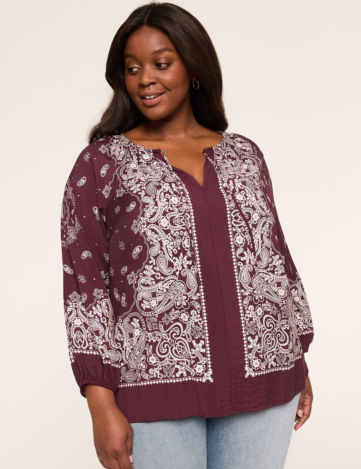 swing bracelet-sleeve tie-neck top