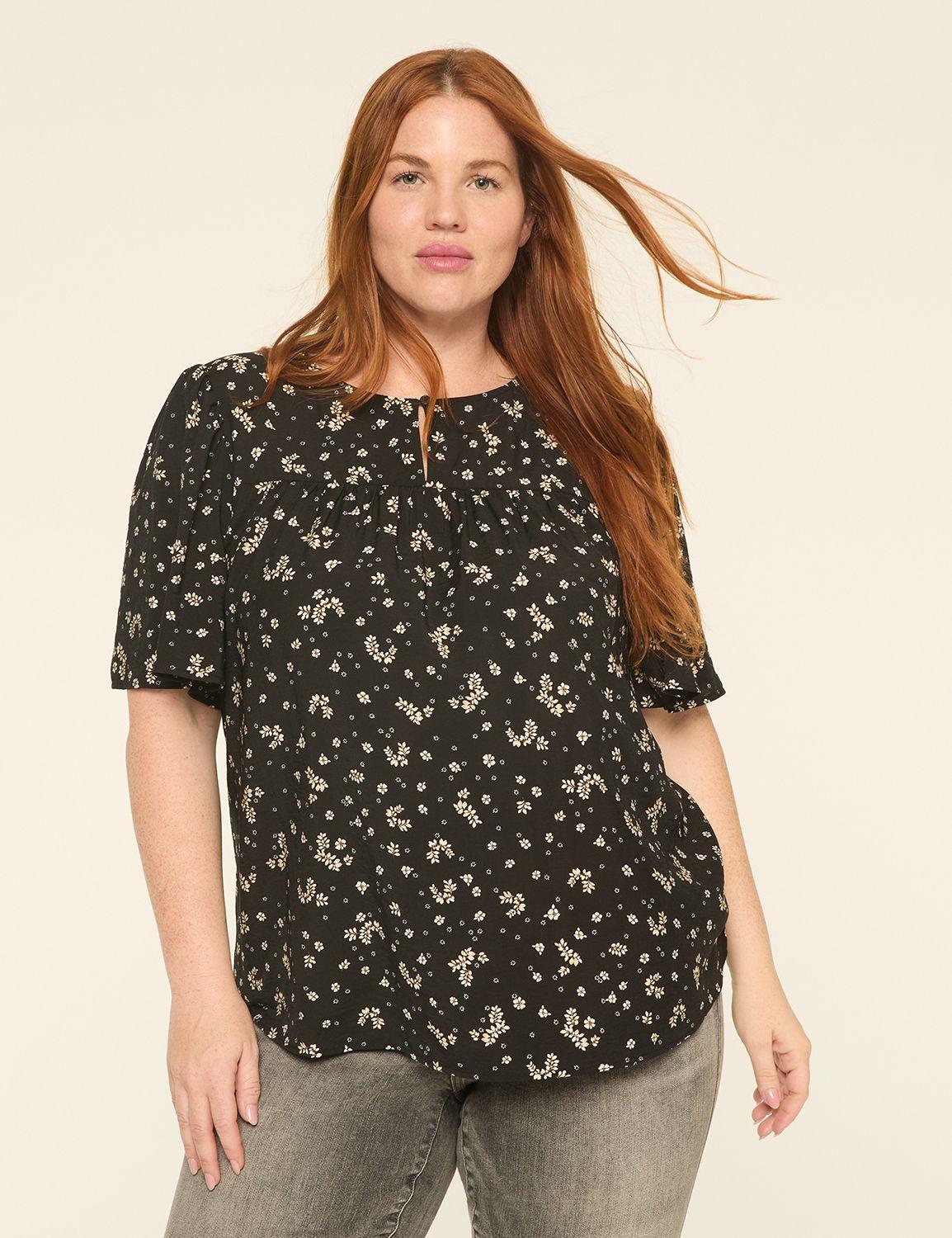 swing circle-sleeve popover blouse