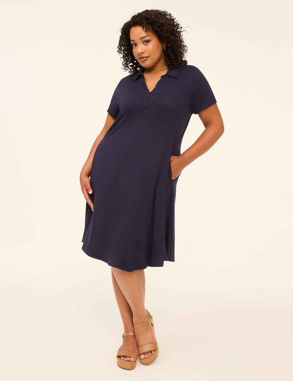 swing collared short dress