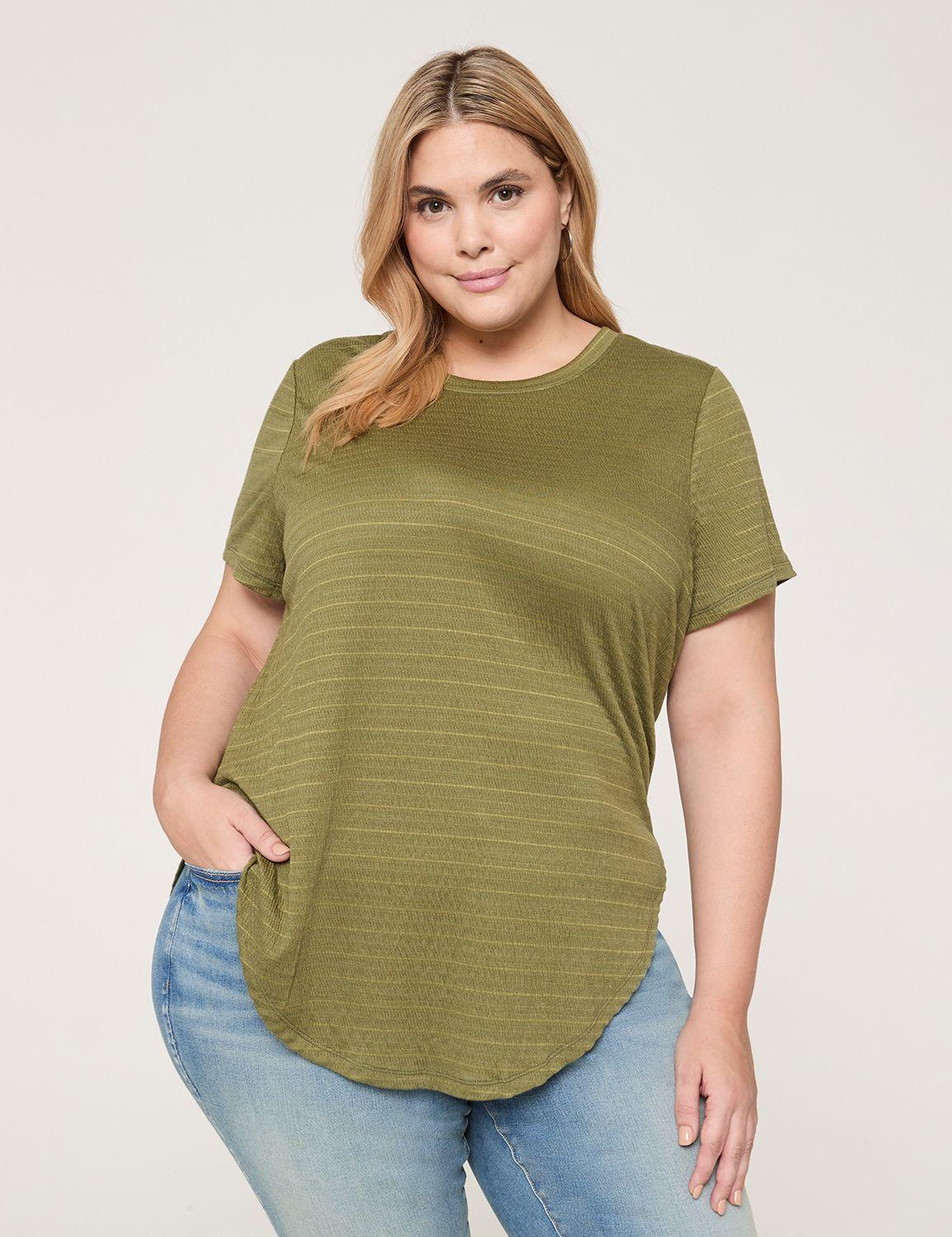swing crew-neck textured top