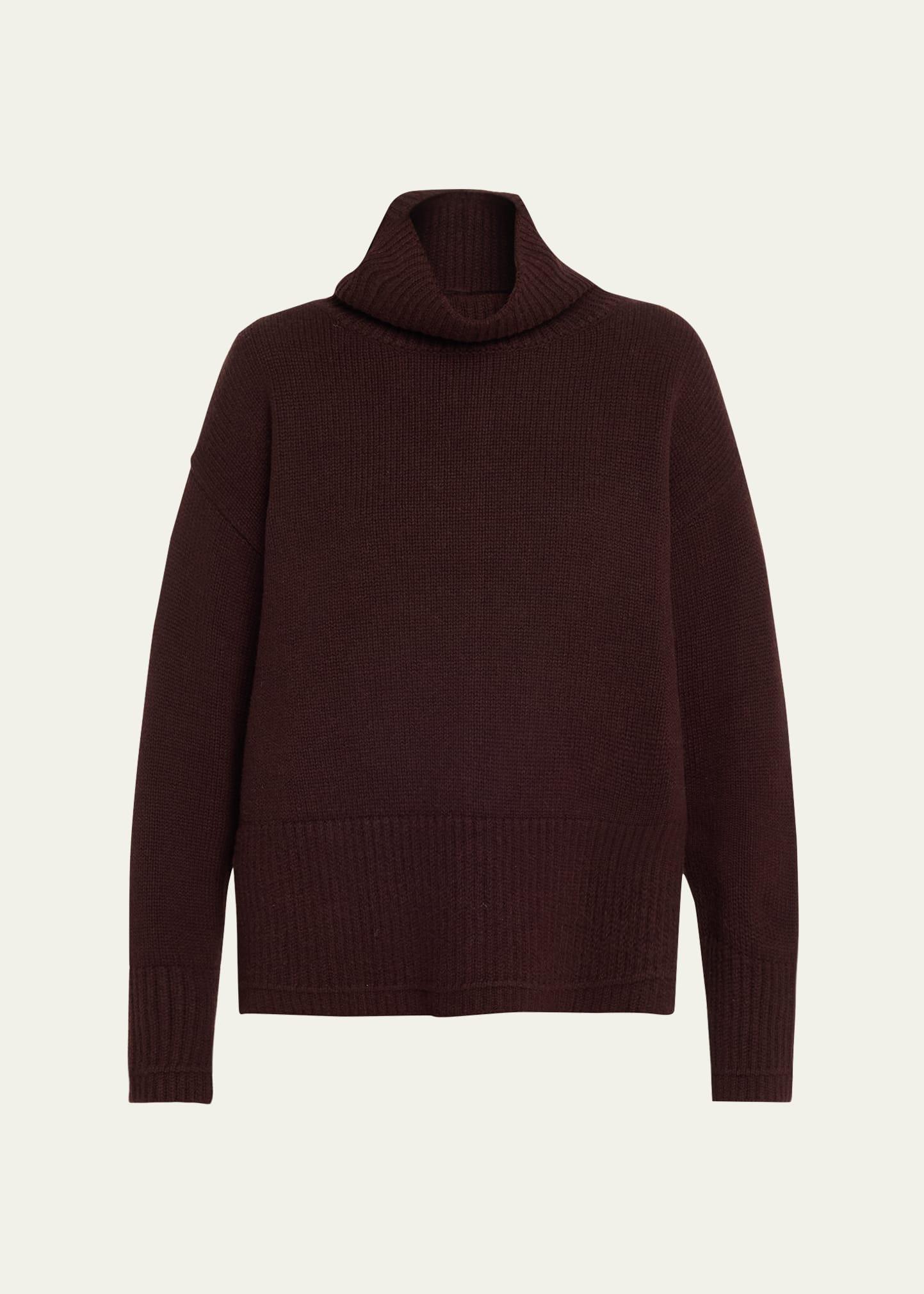 swing mock neck ribbed cashmere sweater