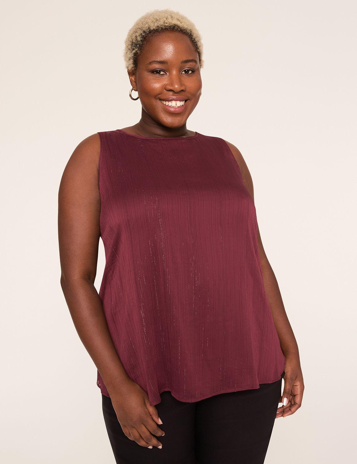 swing shimmer boatneck pleated tank