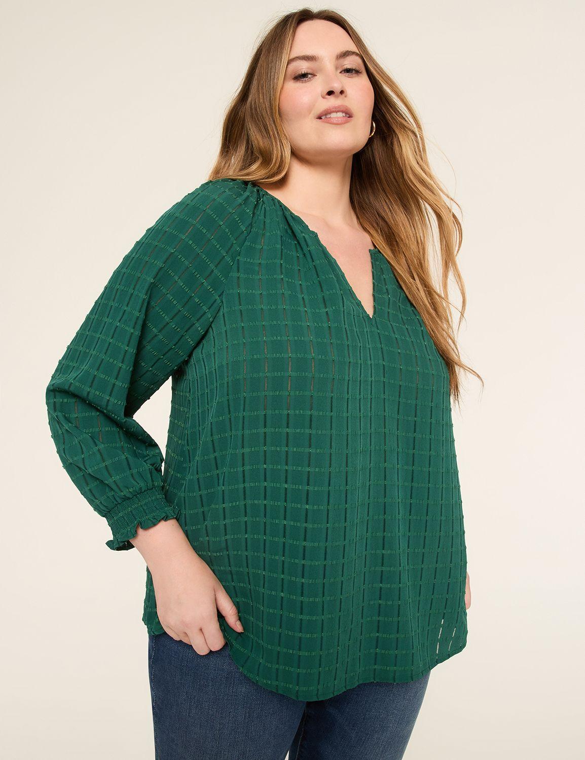 swing split-neck popover blouse